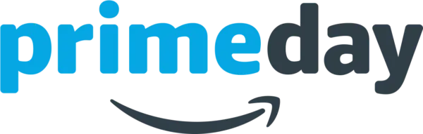 amazon prime day logo with blue and black text