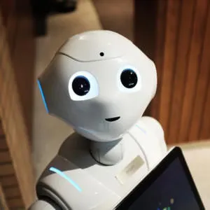white robot face
